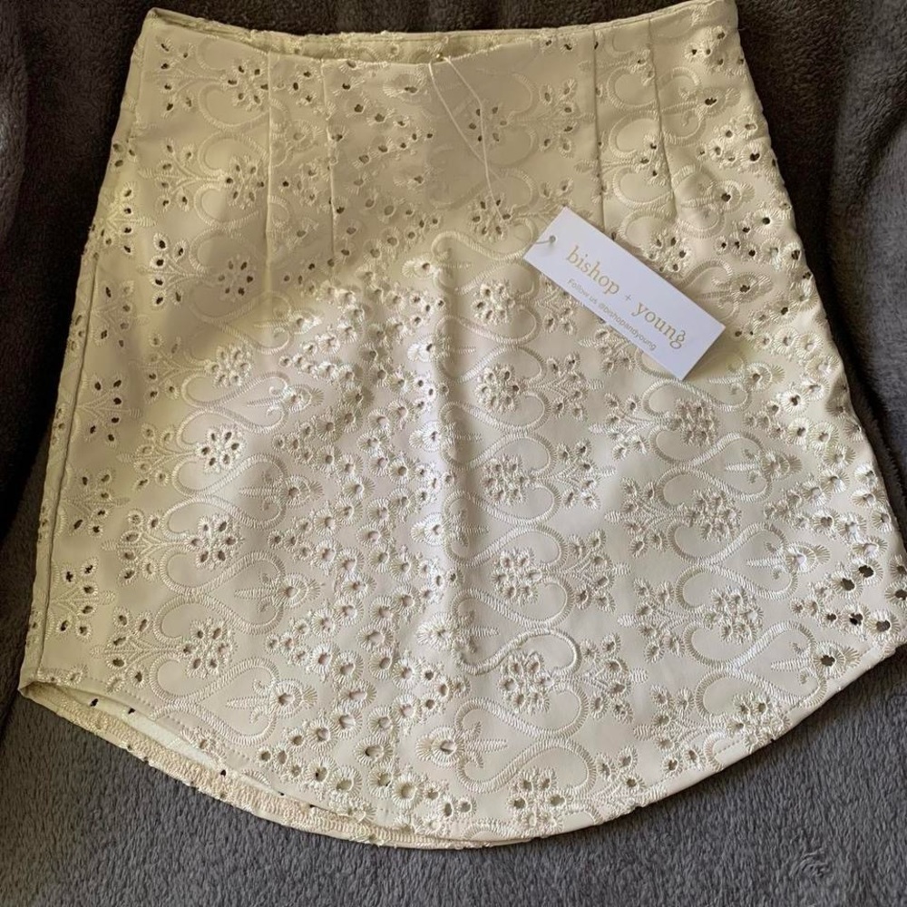 Bishop + Young Ivory Floral Mini Skirt